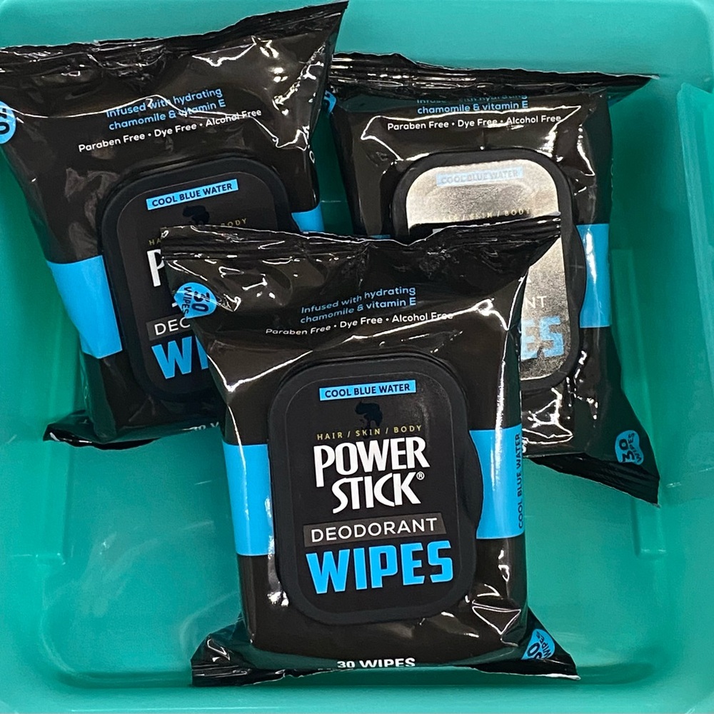 Power Stick Deodorant Wipes 3 pack